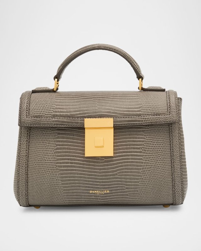 The Paris Lizard-Embossed Leather Top-Handle Bag